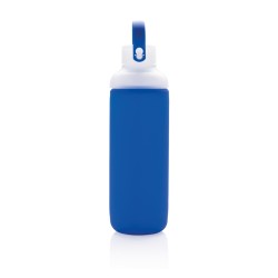 Glass water bottle with silicone sleeve