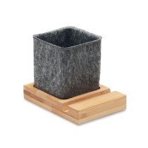 OROSTAN Pen holder with bamboo base and stand phone holder