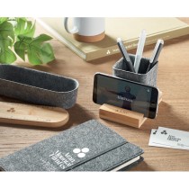 OROSTAN Pen holder with bamboo base and stand phone holder