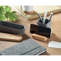 OROSTAN Pen holder with bamboo base and stand phone holder