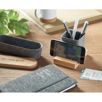 OROSTAN Pen holder with bamboo base and stand phone holder