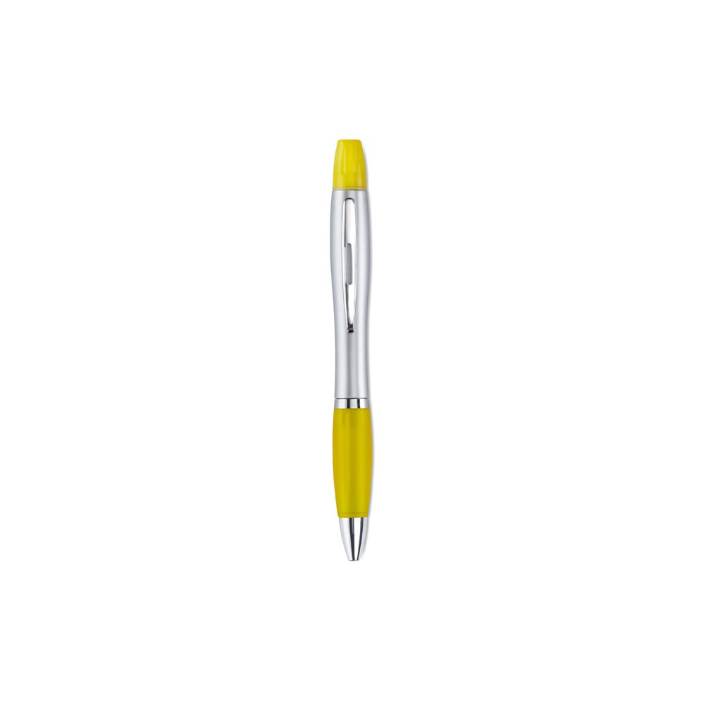 RIO DUO 2 in 1 plastic ball pen and highlighter
