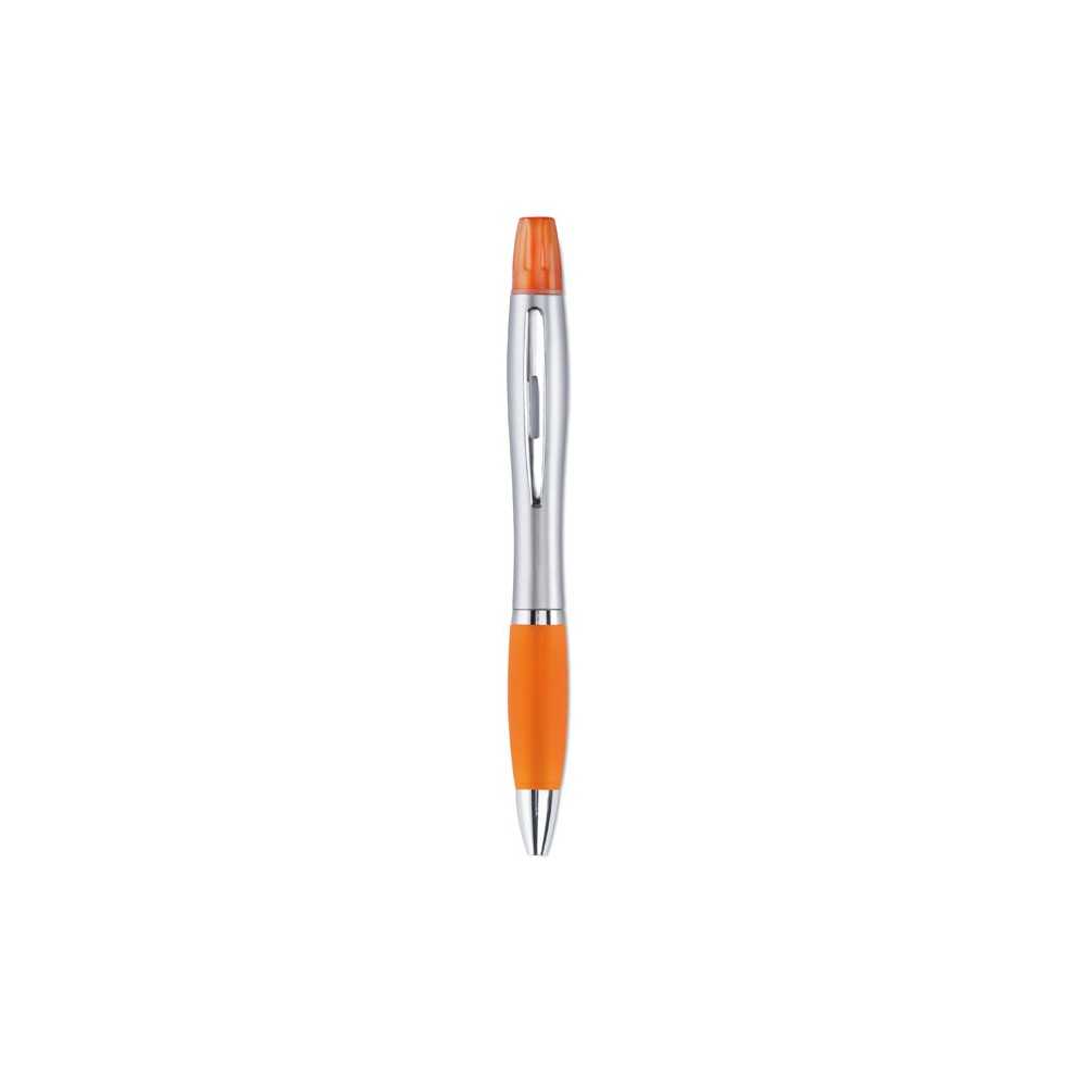 RIO DUO 2 in 1 plastic ball pen and highlighter