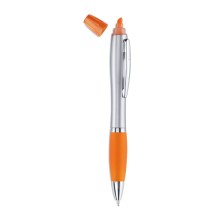 RIO DUO 2 in 1 plastic ball pen and highlighter