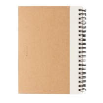 Kraft spiral notebook with pen