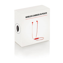 Wireless earbuds in pouch