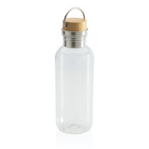 GRS RPET bottle with bamboo lid and handle