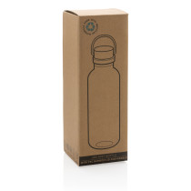 GRS RPET bottle with bamboo lid and handle